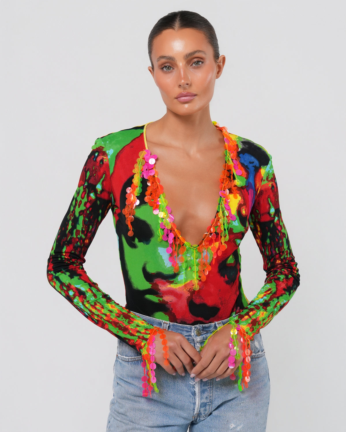SS 2000 Psychedelic Print Bodysuit