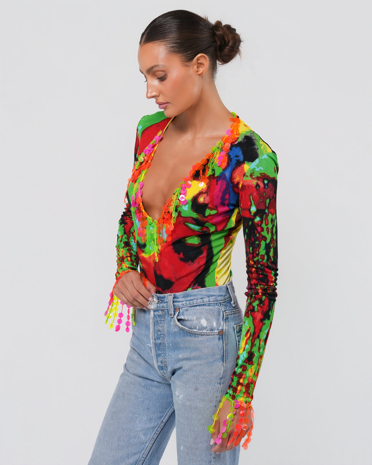 SS 2000 Psychedelic Print Bodysuit