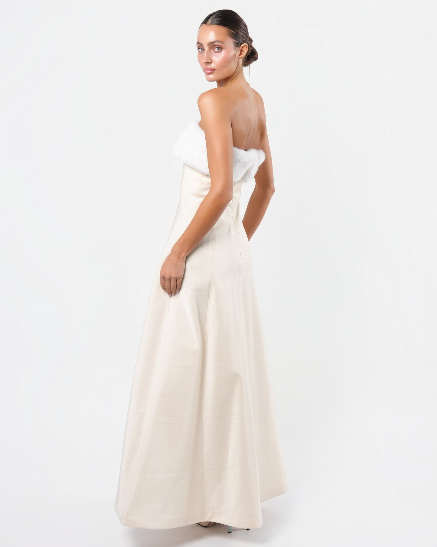 Faux Fur Trimmed Gown