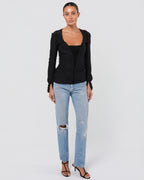 Tom Ford Era FW 2002 Raw Edge Silk Top
