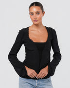 Tom Ford Era FW 2002 Raw Edge Silk Top