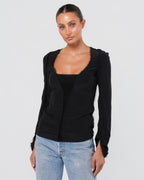 Tom Ford Era FW 2002 Raw Edge Silk Top