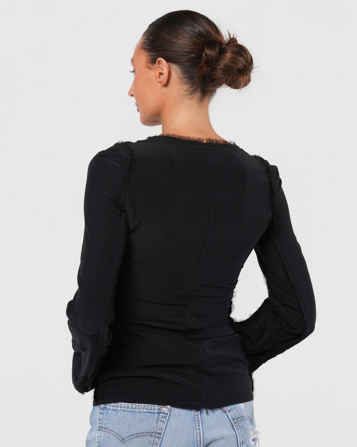 Tom Ford Era FW 2002 Raw Edge Silk Top
