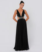Chain Embellished Cutout Gown