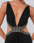Chain Embellished Cutout Gown