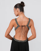 Chain Embellished Cutout Gown
