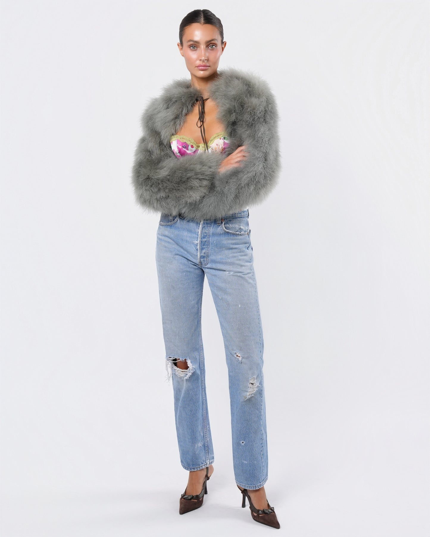 FW 2000 Runway Feather Bolero