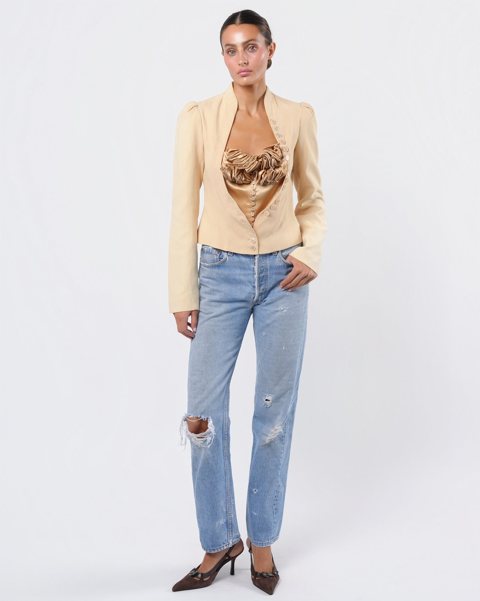 FW 2004 Jacket With Built In Ruffle Corset – Justin Reed