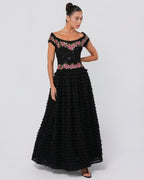 SS 2001 Beaded Ruffled Gown