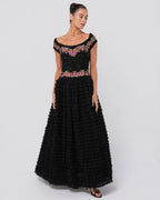 SS 2001 Beaded Ruffled Gown