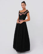 SS 2001 Beaded Ruffled Gown