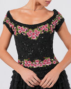 SS 2001 Beaded Ruffled Gown