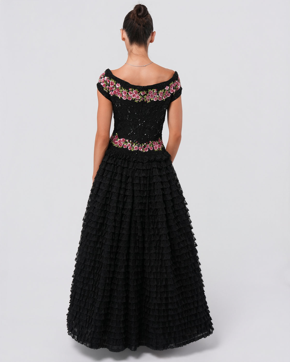 SS 2001 Beaded Ruffled Gown