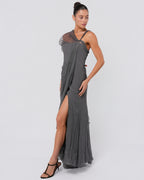 FW 2006 Gray Silk Chiffon Draped Gown