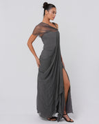 FW 2006 Gray Silk Chiffon Draped Gown