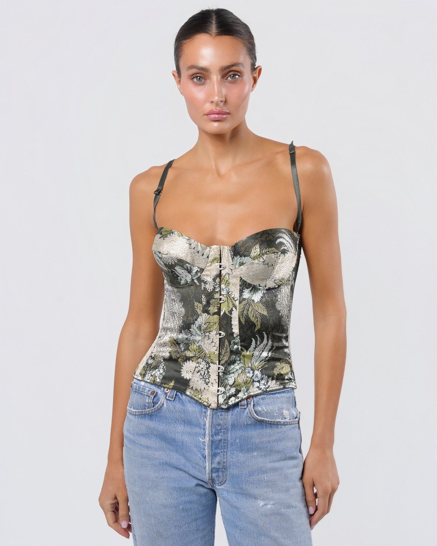 FW 2001 Lace Up Brocade Corset