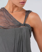 FW 2006 Gray Silk Chiffon Draped Gown