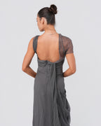 FW 2006 Gray Silk Chiffon Draped Gown