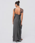 FW 2006 Gray Silk Chiffon Draped Gown
