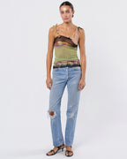 SS 2001 Mesh Top with Floral Detail