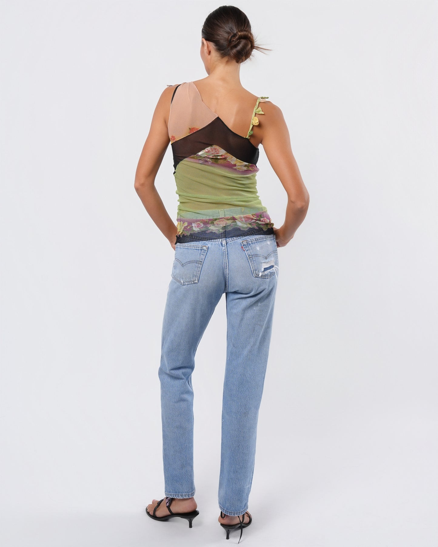 SS 2001 Mesh Top with Floral Detail