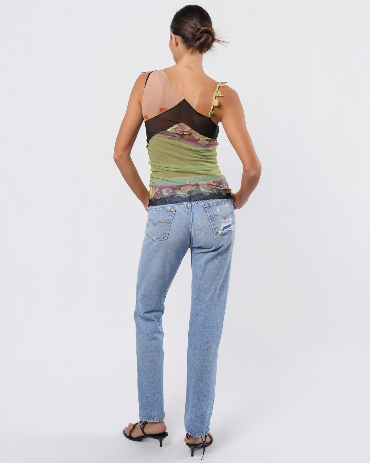 SS 2001 Mesh Top with Floral Detail