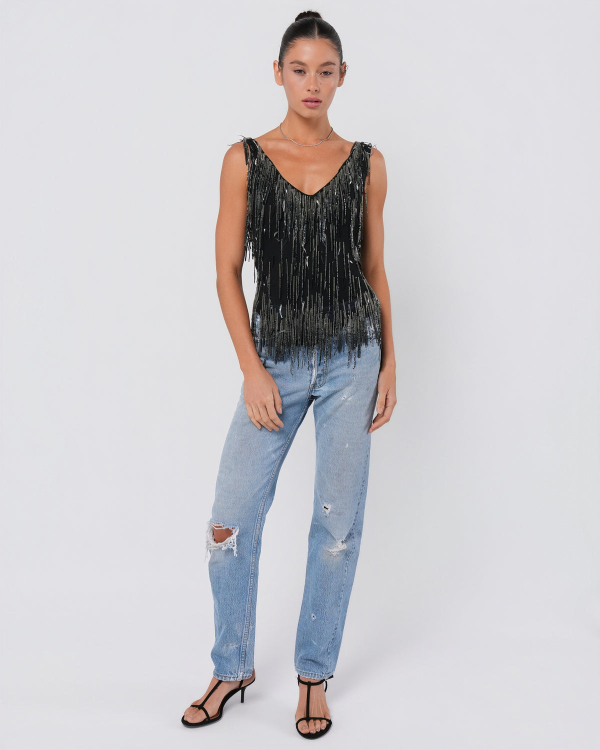 Silk Beaded And Embellished Top