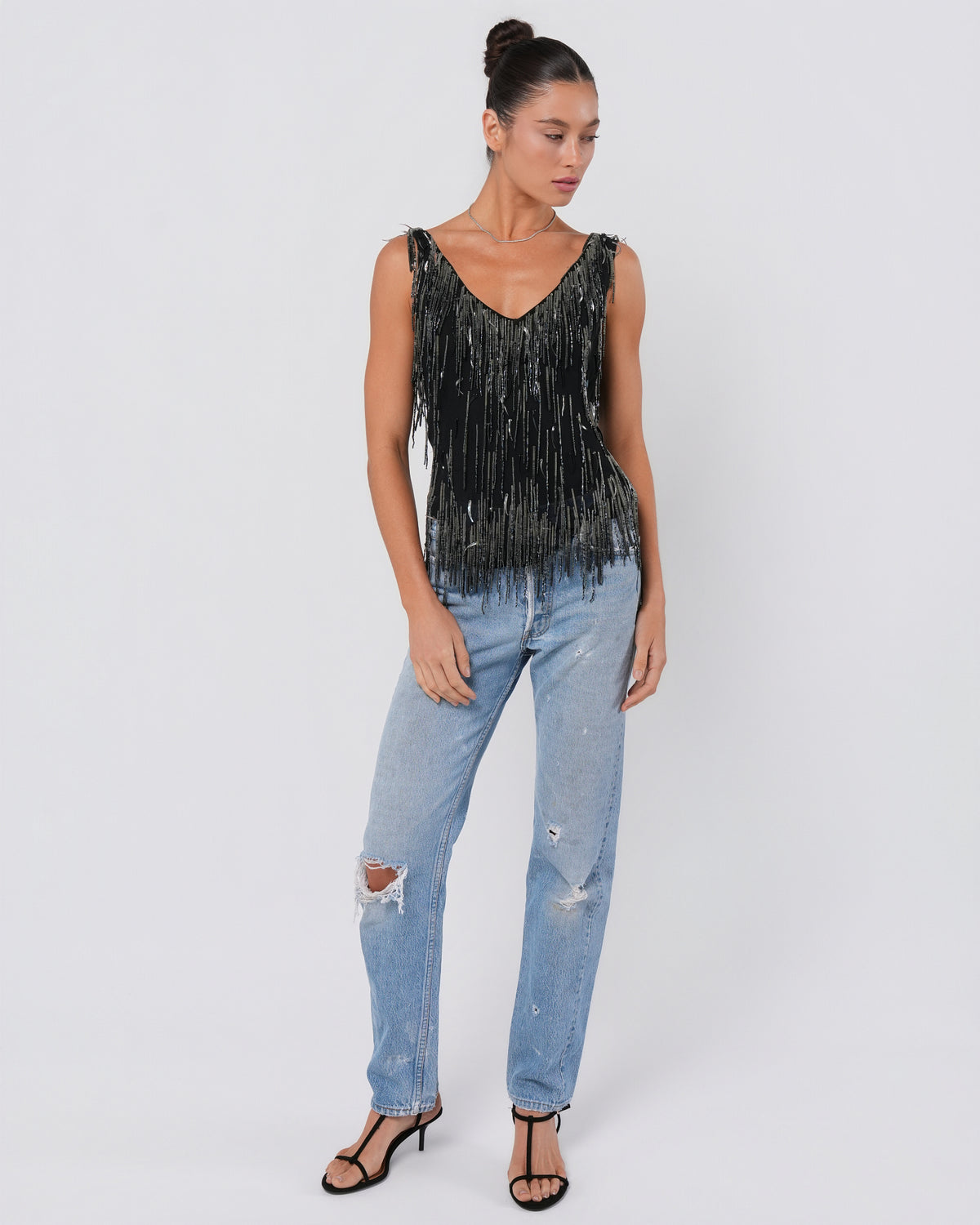 Silk Beaded And Embellished Top