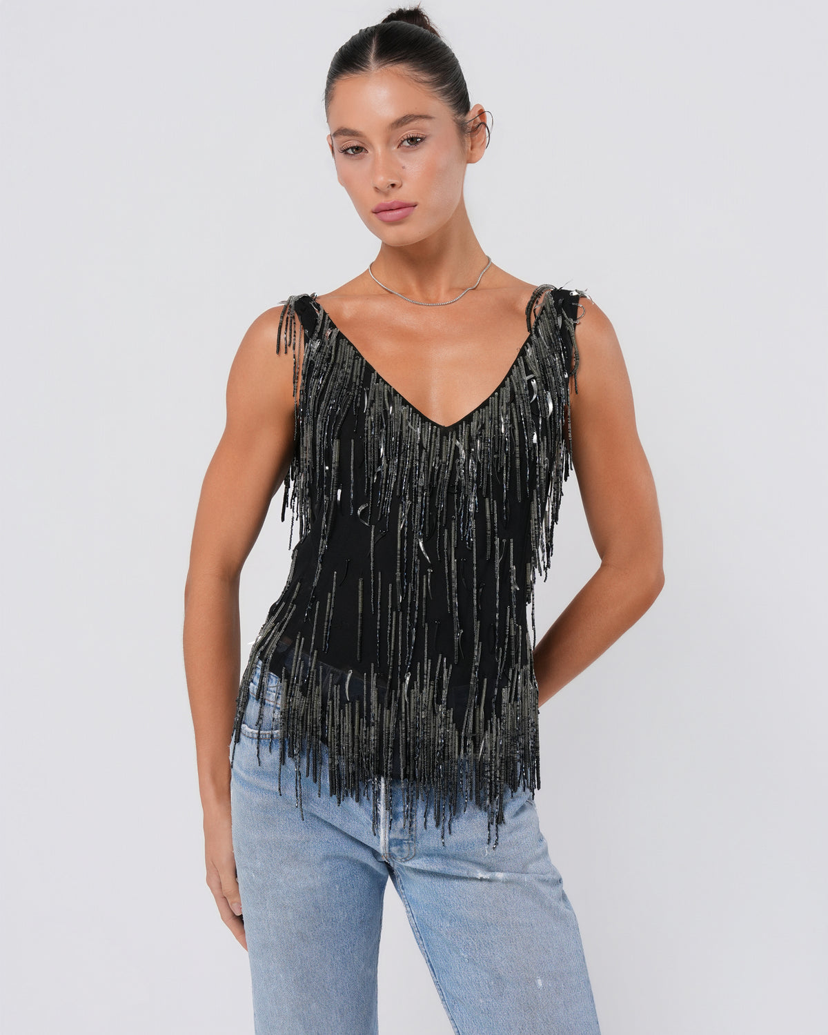 Silk Beaded And Embellished Top