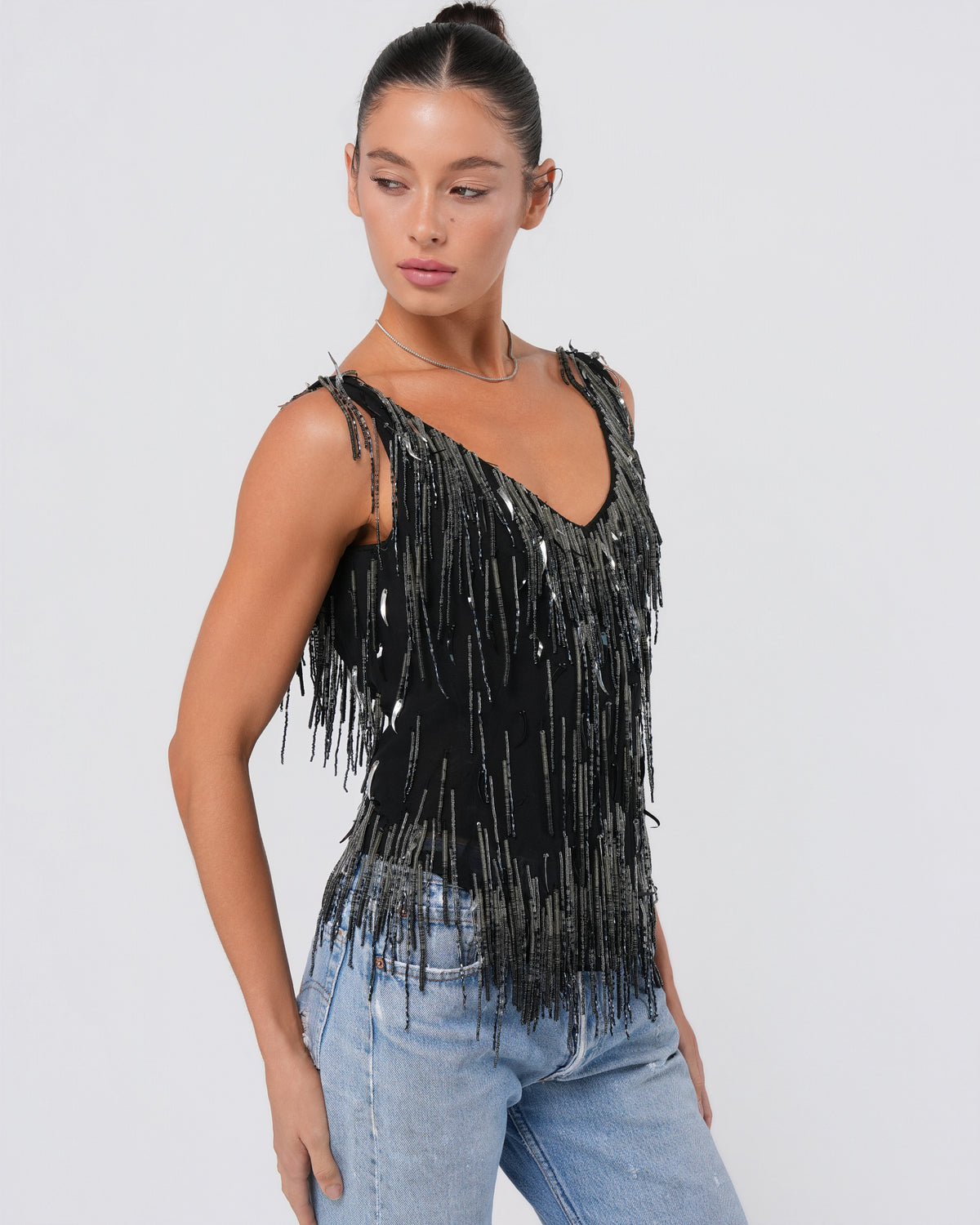 Silk Beaded And Embellished Top