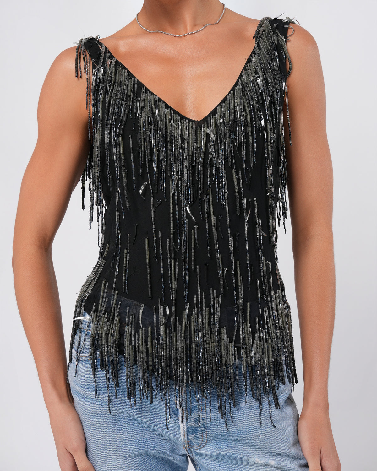 Silk Beaded And Embellished Top