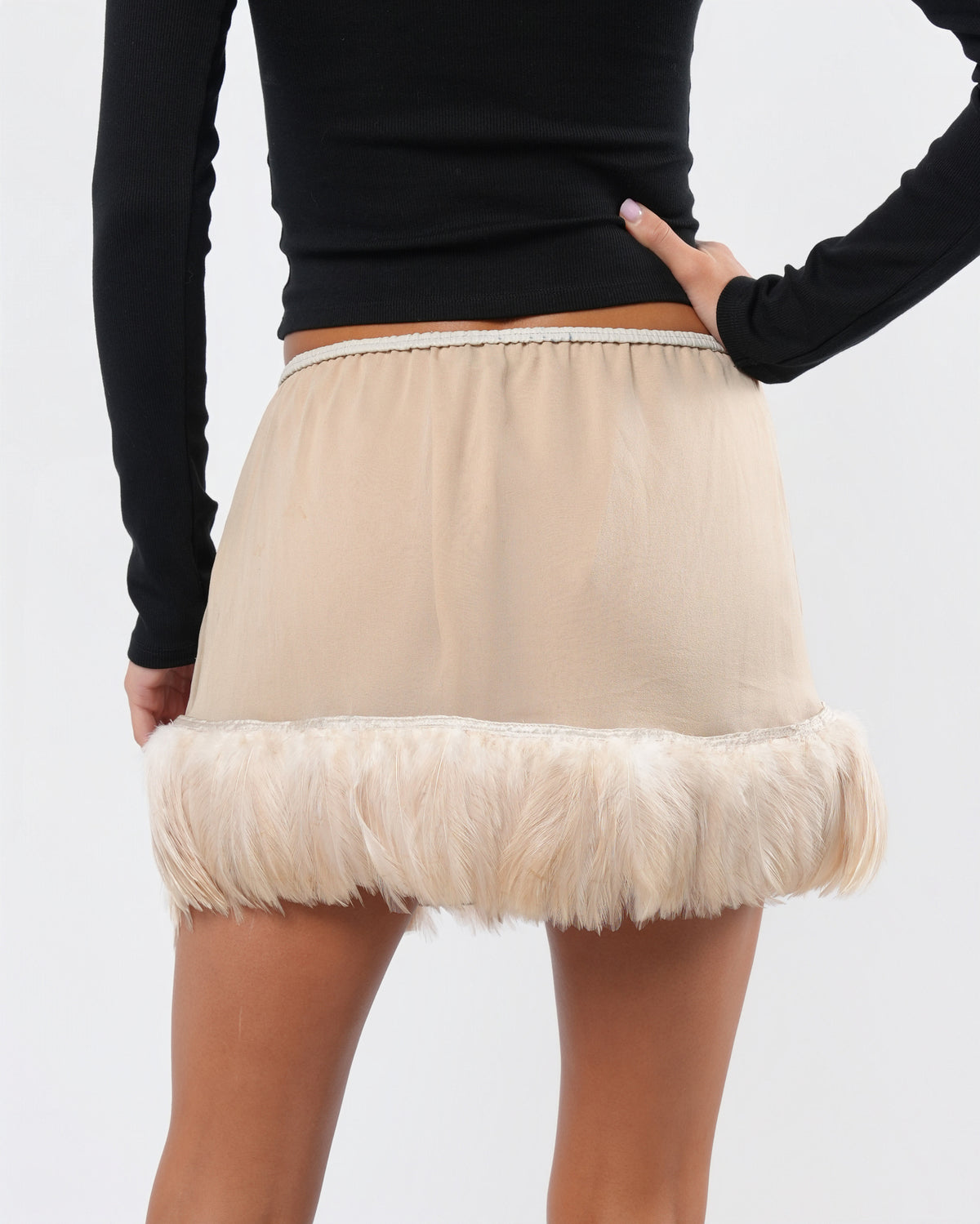 Tom Ford SS 1999 Feather Trim Skirt