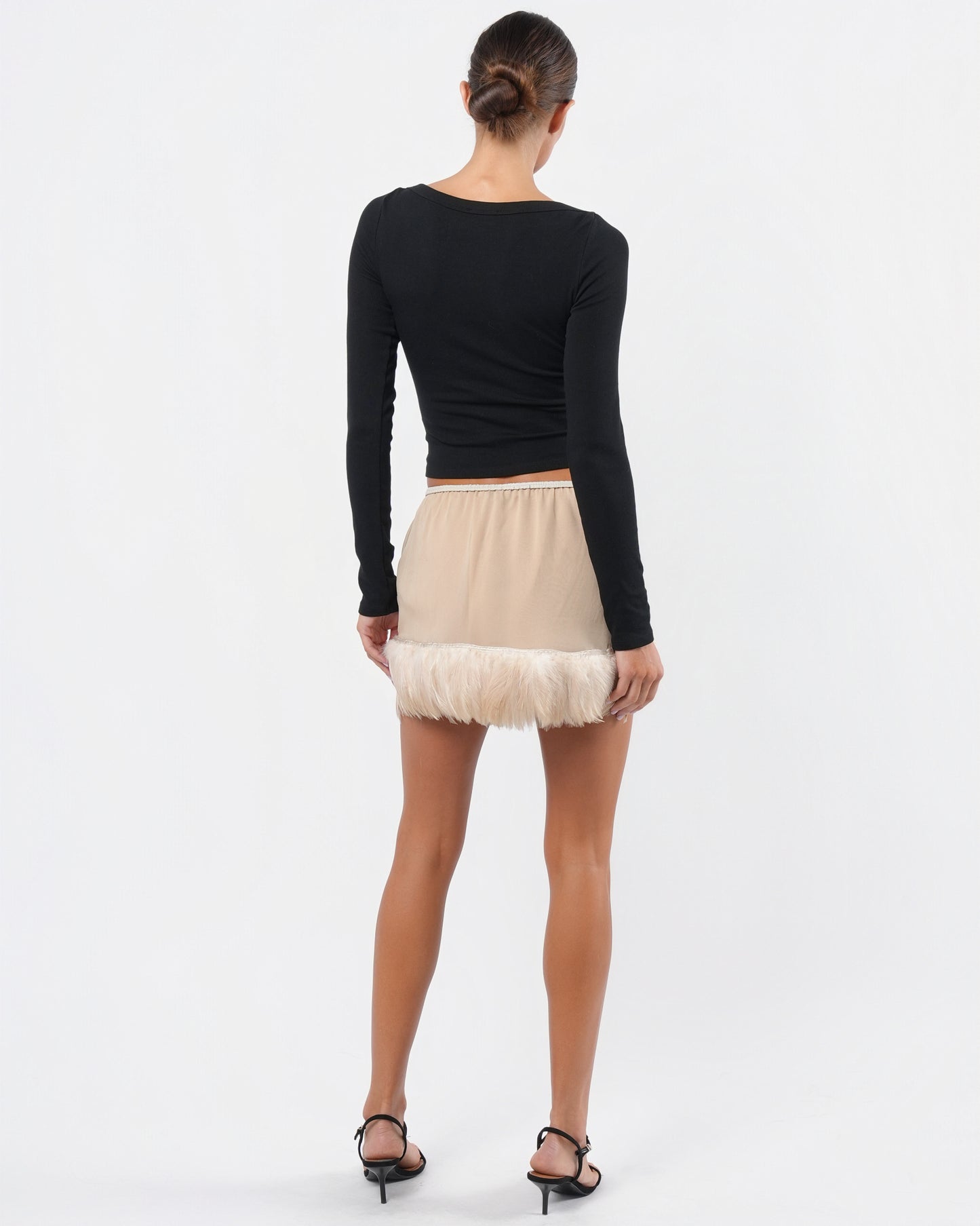 Tom Ford SS 1999 Feather Trim Skirt