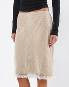 2000's Pearl Beaded Silk Skirt
