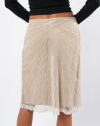 2000's Pearl Beaded Silk Skirt