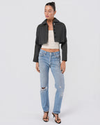 FW 2007 Cropped Jacket With Leather Detail