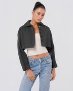 FW 2007 Cropped Jacket With Leather Detail