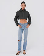 FW 2007 Cropped Jacket With Leather Detail