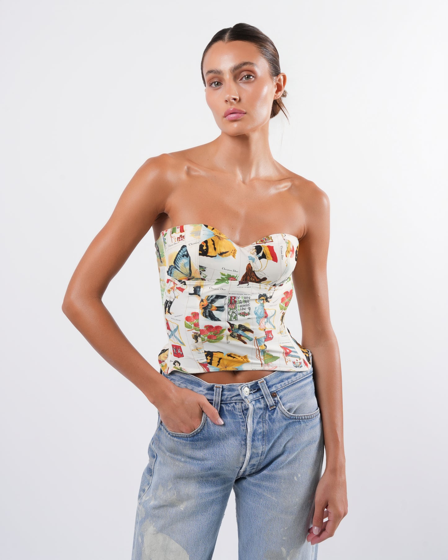 Galliano SS 2002 "Stamp" Bustier