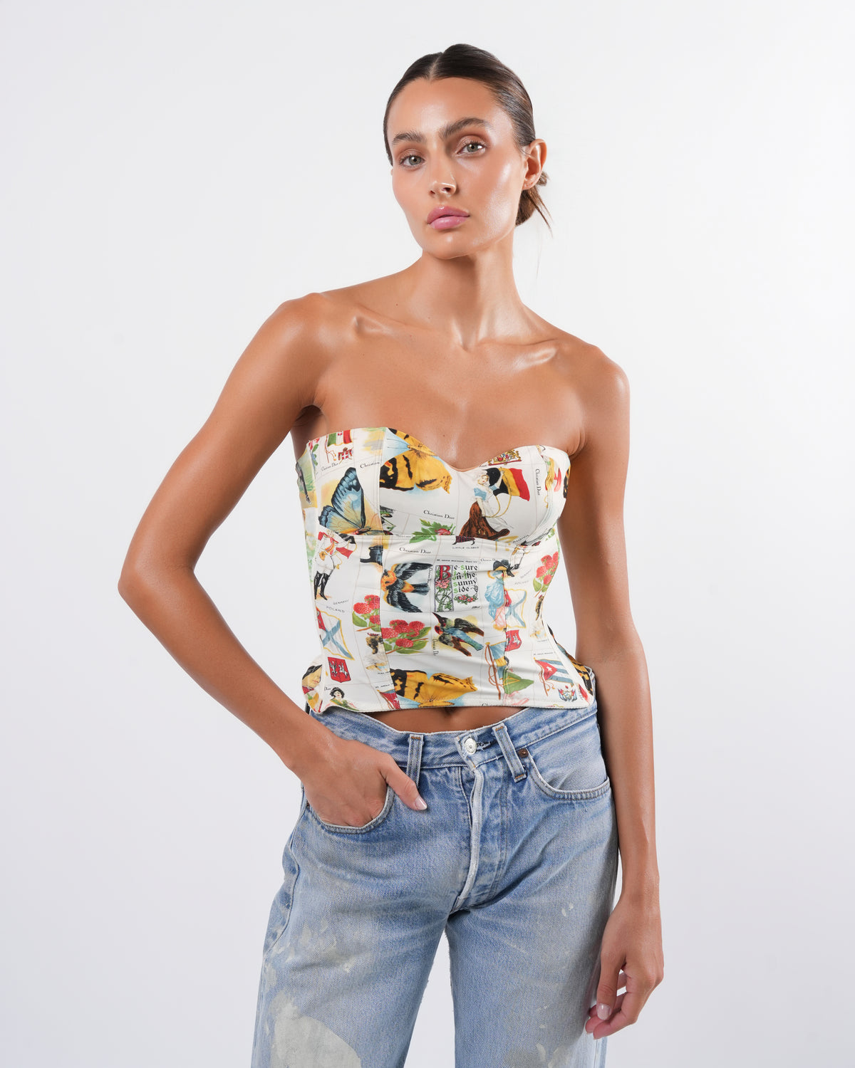 Galliano SS 2002 "Stamp" Bustier