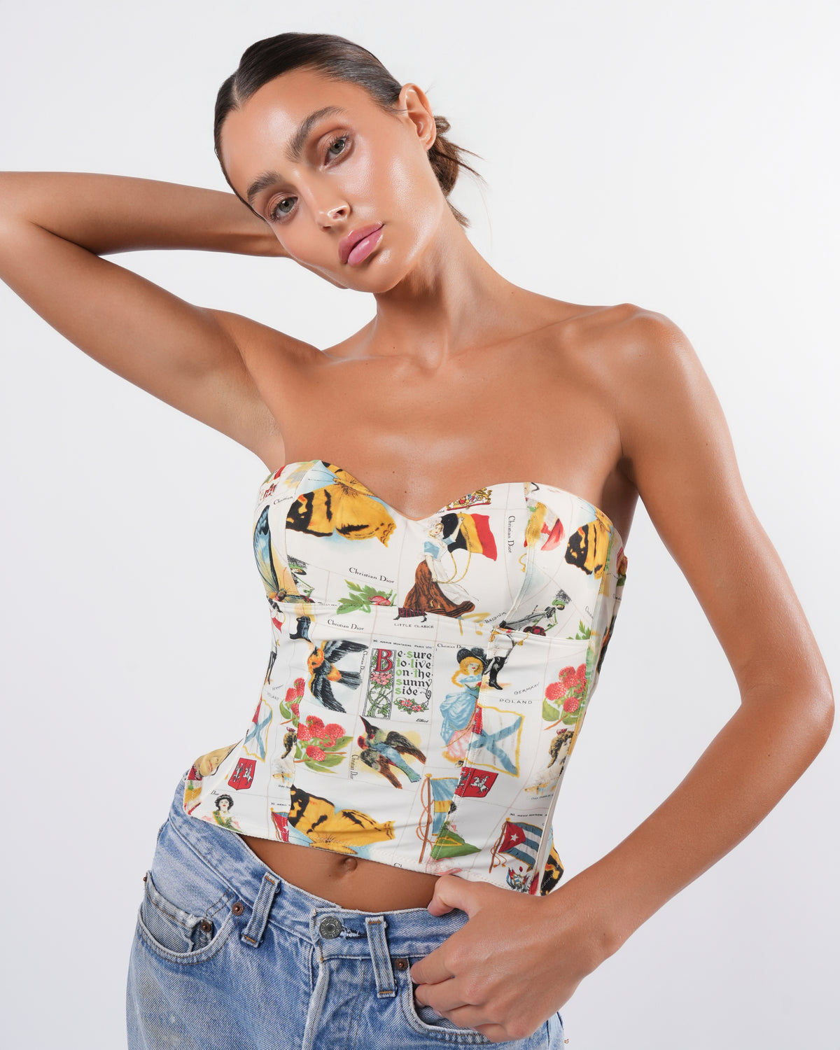 Galliano SS 2002 "Stamp" Bustier
