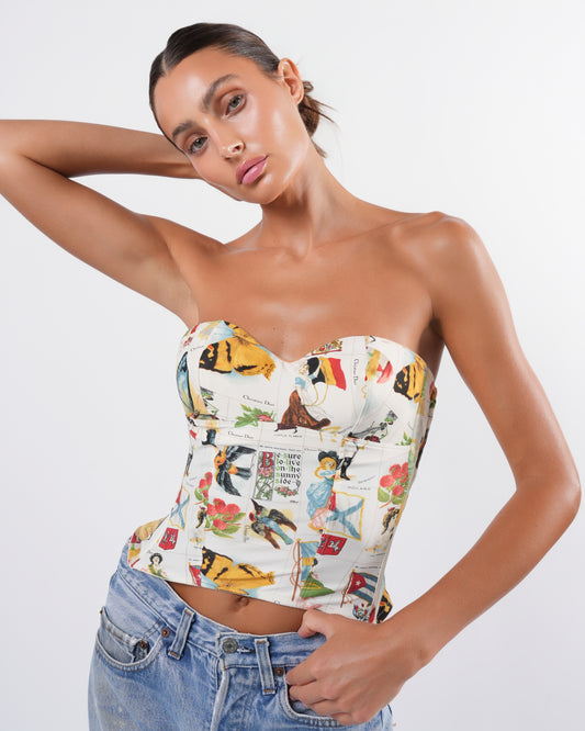 Galliano SS 2002 "Stamp" Bustier