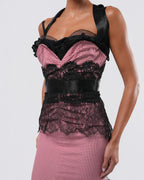 SS 2006 Gingham And Lace Runway Gown