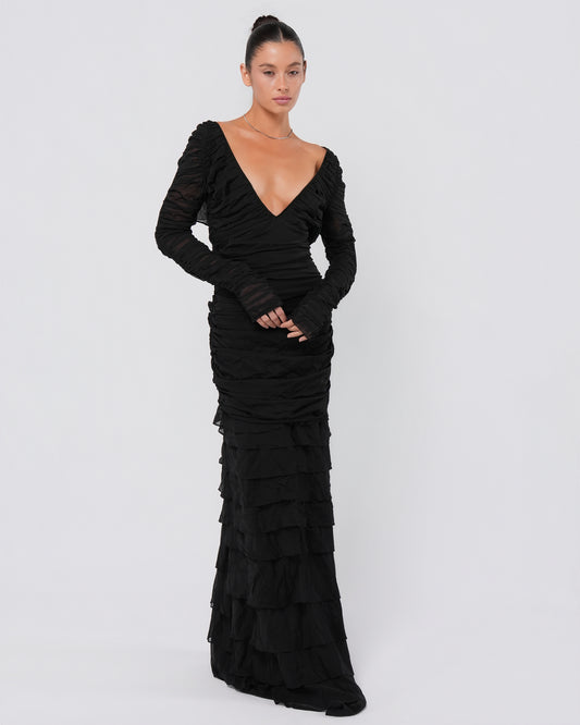 SS 2003 Silk Ruched Backless Gown