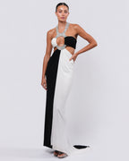c. 1990s Embellished Bicolor Gown