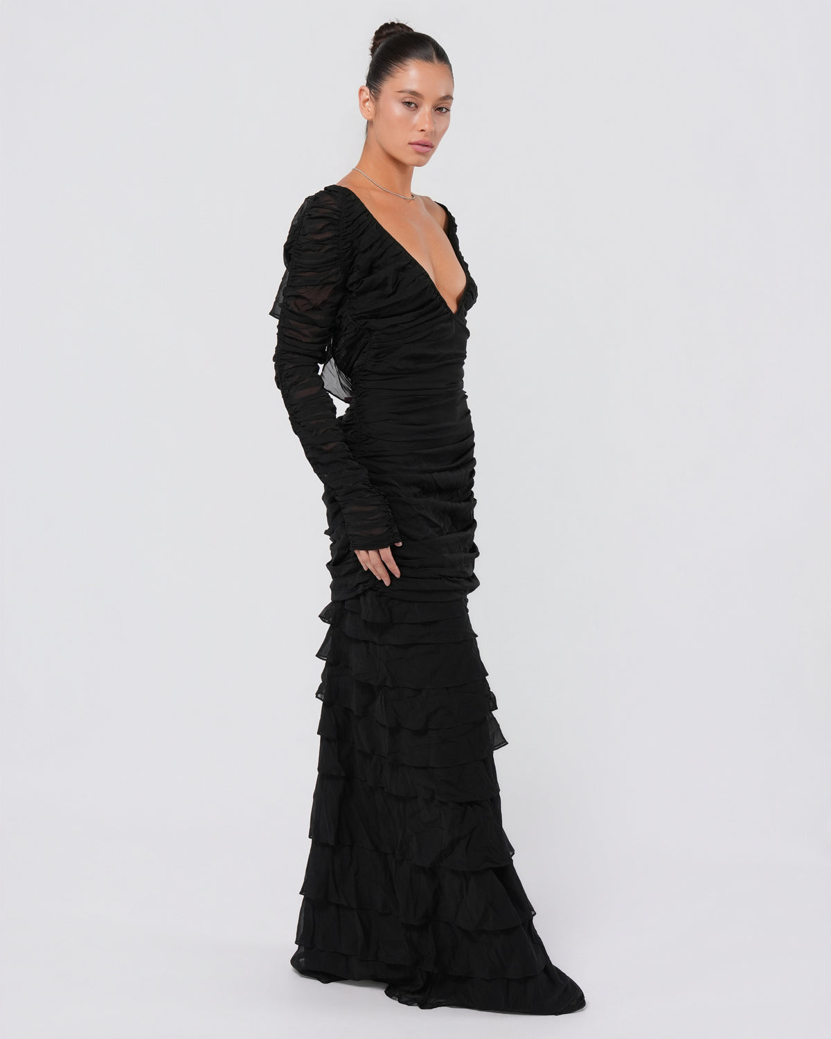 SS 2003 Silk Ruched Backless Gown