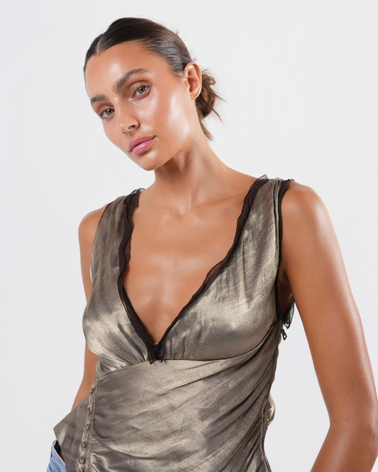 Gold Wrap Tank Top