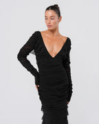 SS 2003 Silk Ruched Backless Gown