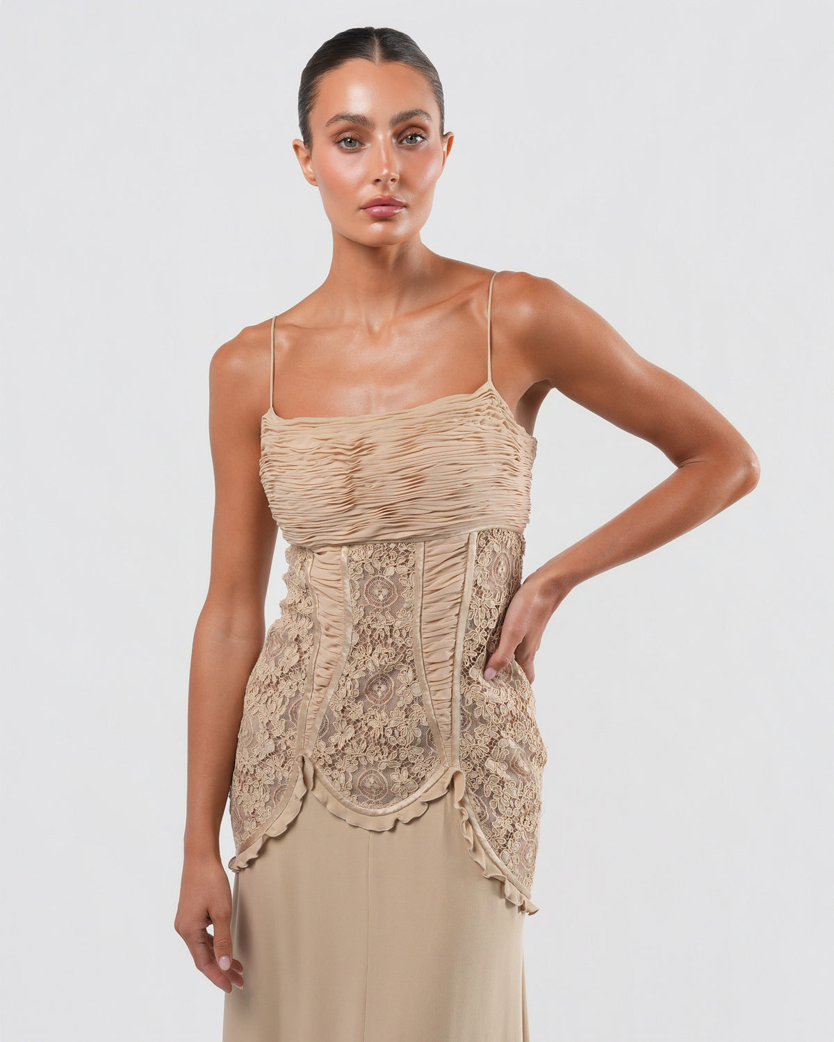 SS 2002 Silk And Lace Runway Gown