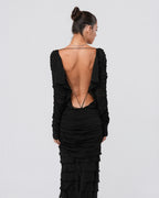 SS 2003 Silk Ruched Backless Gown